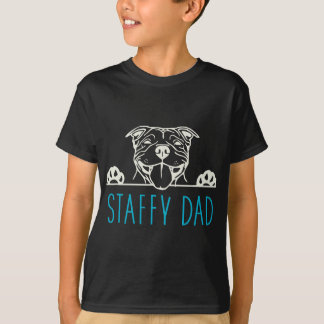 Staffy Vater mit Staffordshire Bull Terrier Dog T-Shirt