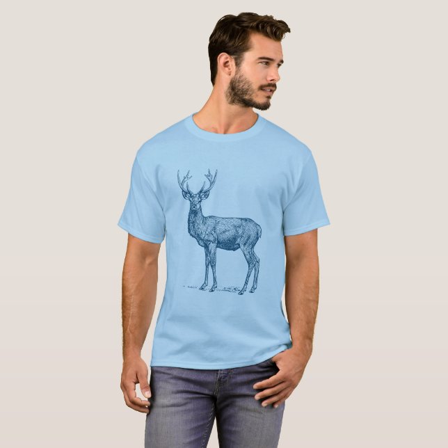 Stag 02 - Ocean Blue T-Shirt (Vorne ganz)