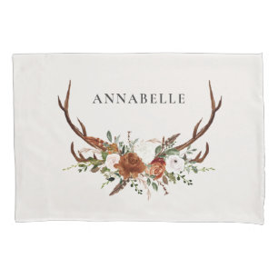 Stag antler terracotta Salbei grün botanisch flora Kissenbezug