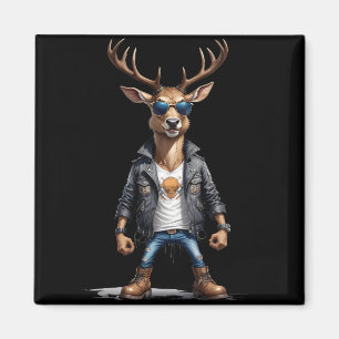 Stag Biker Rebel Leather Jacket Cool Style Urban Magnet
