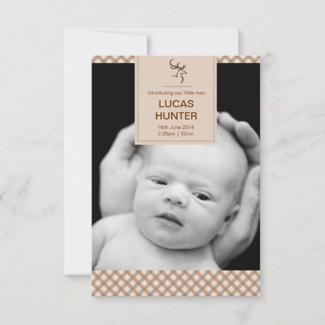 Stag Birth Announcement Ankündigung (Vorderseite)