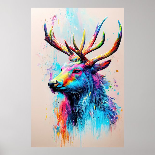 Stag Deer Animal Discovery Adventure Nature Planet Poster (Vorne)