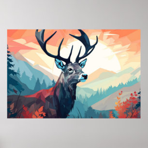 Stag Deer Animal Jungle Nature Wilderness Poster