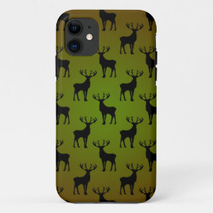 Stag Deer Pattern auf grünbrauner Seite Case-Mate iPhone Hülle