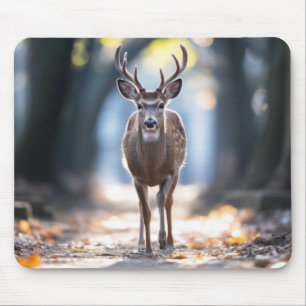 Stag Deer Wildlife Animal auf der Straße Mousepad