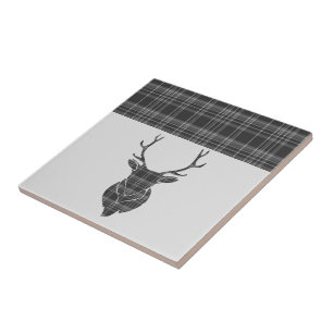 Stag Gray Tartan Pattern Fliese