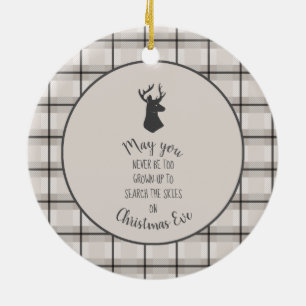 Stag Head auf Beige und Schwarz Kariert Keramikornament