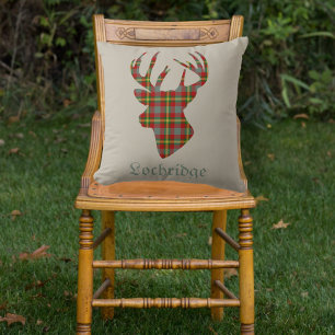 Stag Head Scottish Red Tartan Personalisiert Kissen