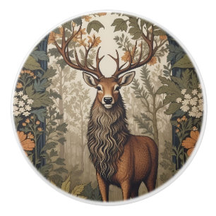 Stag im Wald William Morris Inspiriert Keramikknauf