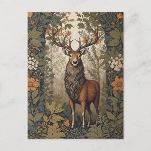Stag im Wald William Morris Inspiriert Postkarte