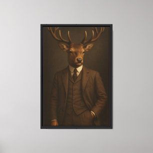 Stag in Brown Anzug Portrait Leinwanddruck