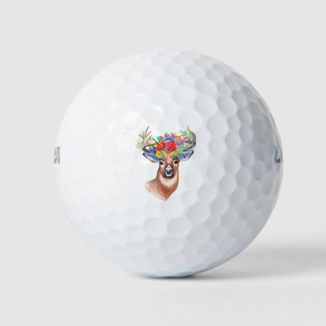 Stag in Farben Golfball (Vorderseite)