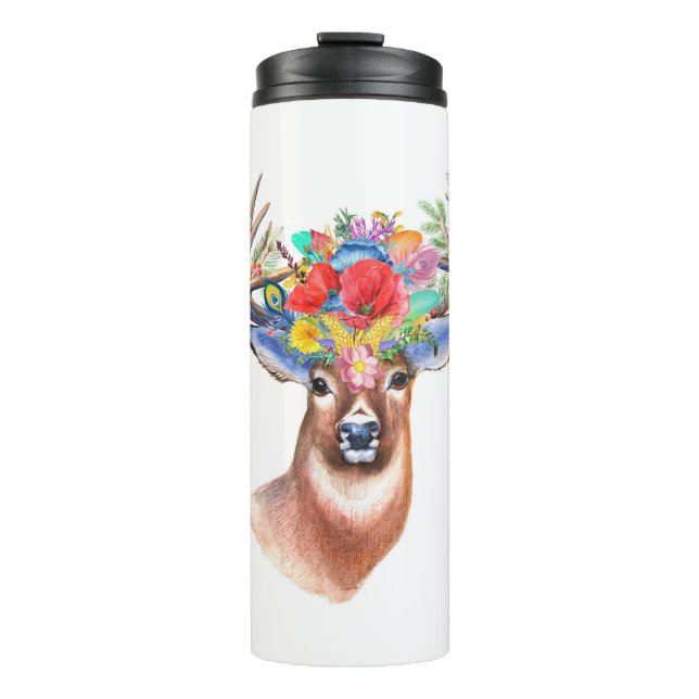 Stag in Farben Thermosbecher (Vorderseite)