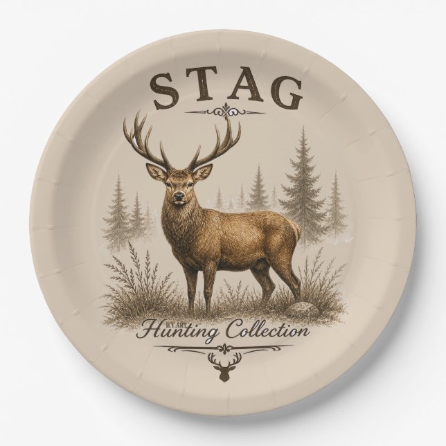 STAG – JAGDKOLLEKTION  PAPPTELLER (Vorderseite)