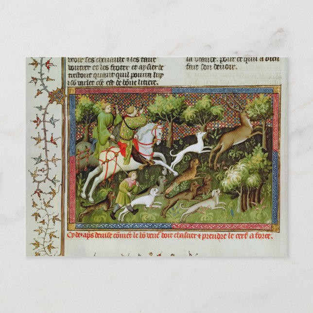 Stag Junting, ab Livre de la Chasse Postkarte (Vorderseite)