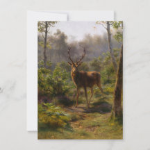 Stag (Männliche Hirsche) im Wald (von Rosa Bonheur