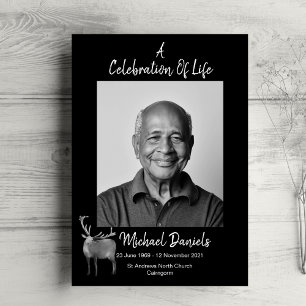 Stag mit Antlern Feier des Lebens Fotokarte Einladung