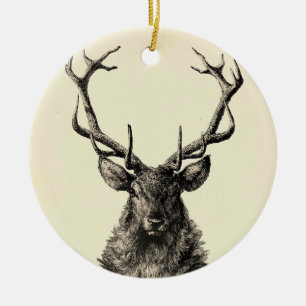 Stag Print, Hirschdruck, Vintag, skandinavisch Keramik Ornament