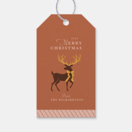 Stag Reindeer Personalisierter Weihnachtsgeschenk- Geschenkanhänger