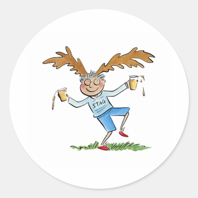 Stag Runder Aufkleber (Vorderseite)