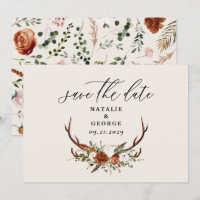 Stag rustikale botanische Hochzeit Terrakotta eleg