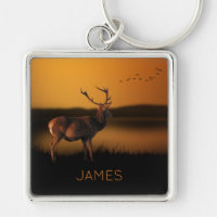 Stag Sunrise Misty Morning Dee Personalisiert