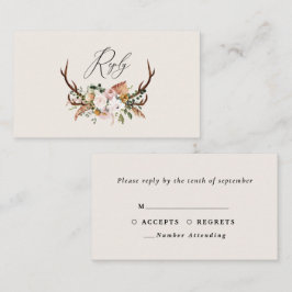 Stag terracotta rosa florale elegante Hochzeitsbud Begleitkarte
