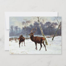 Stag und Dog in einer verschneiten Landschaft