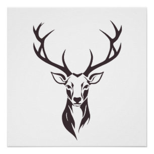 Stag Vector Art Animal Modern Urban City Grafik Poster