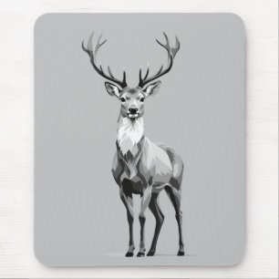 Stag Vector Art Illustration mit Schwarz/Weiß Mousepad