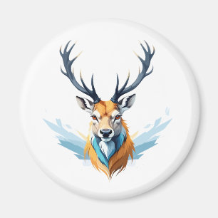 Stag Vector Art mit lebhaften Farben Magnet