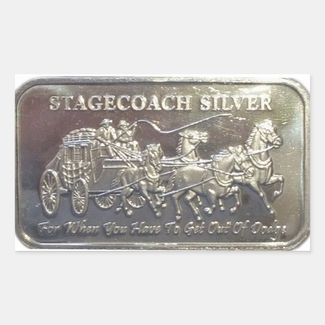 Stagecoach Silver Rechteckiger Aufkleber (Vorderseite)