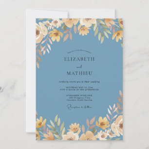 Stahl-Amber-Blatt-Hochzeit Einladung