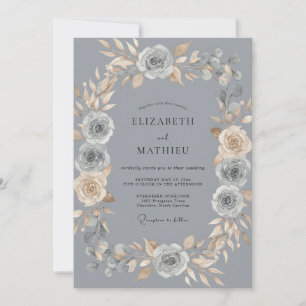 Stahl-Champagner-Kranz-Hochzeit Einladung