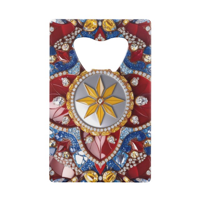 Stahl Flaschenöffner mit kolumbianischen Farben (Vorderseite)