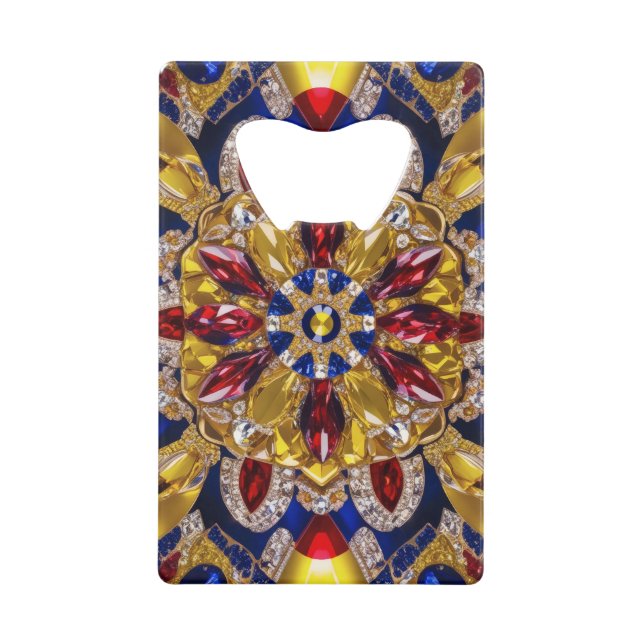 Stahl Flaschenöffner mit kolumbianischen Farben (Vorderseite)