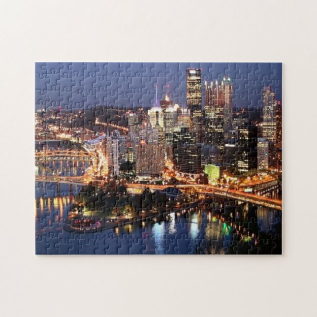Stahl und Indigo-Sandwich Puzzle (Horizontal)