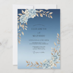 Stahl-Weich-Champagner-Pfingstrose-Hochzeit Einladung
