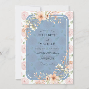 Stahlaprikosen-Blüten-Hochzeit Einladung