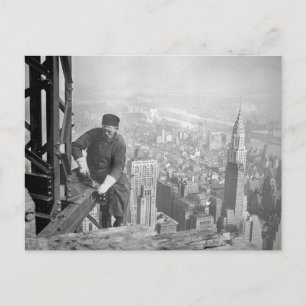 Stahlarbeiter des Empire State Buildings, 1936 Postkarte