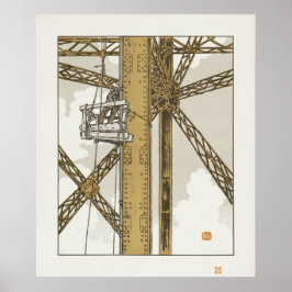 Stahlbauer bei der Arbeit am Turm Poster