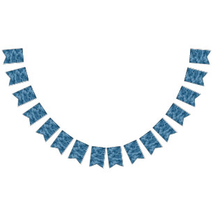 Stahlblau Monocolor Camo Wimpelkette