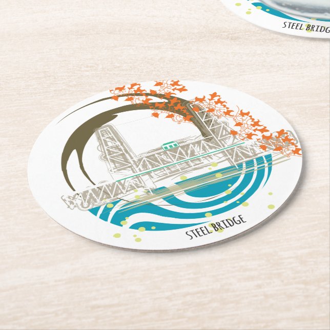 Stahlbrücken-Portland-Untersetzer Runder Pappuntersetzer (Angewinkelt)