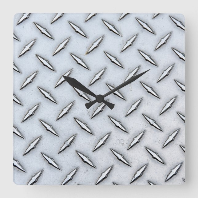Stahldiamantplatte Quadratische Wanduhr (Vorderseite)