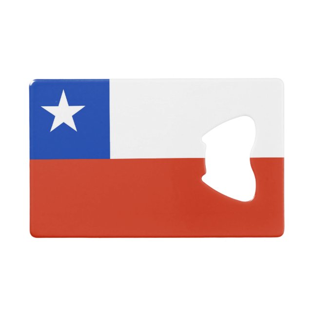 Stahlflaschenöffner mit Chile-Flagge Geldbeutel Flaschenöffner (Vorderseite (Horizontal))
