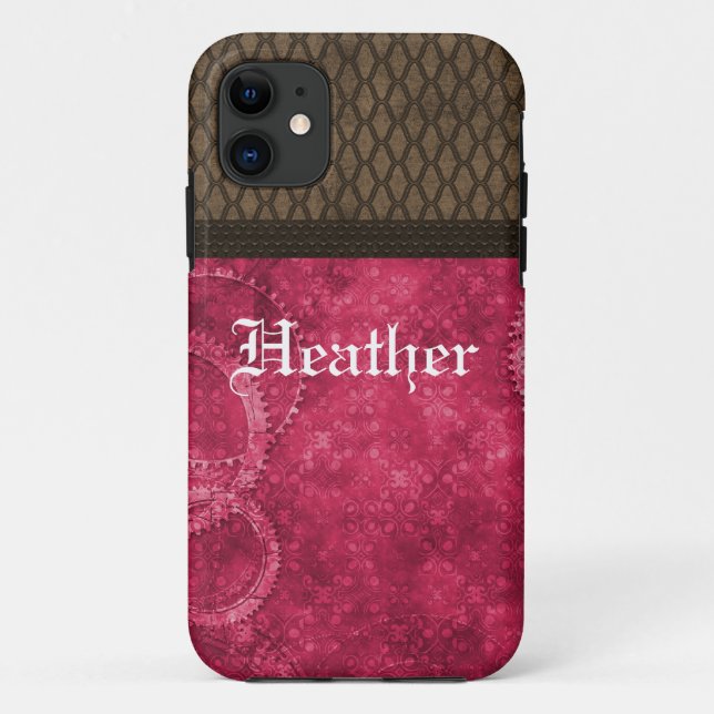 Stahlgetriebe-Steampunk BT iPhone 5 Case, rosa Case-Mate iPhone Hülle (Rückseite)