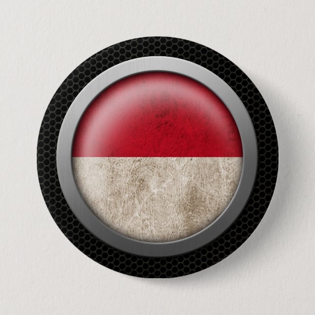 Stahlmaschen-indonesische Flaggen-Disc-Grafik Button (Vorderseite)