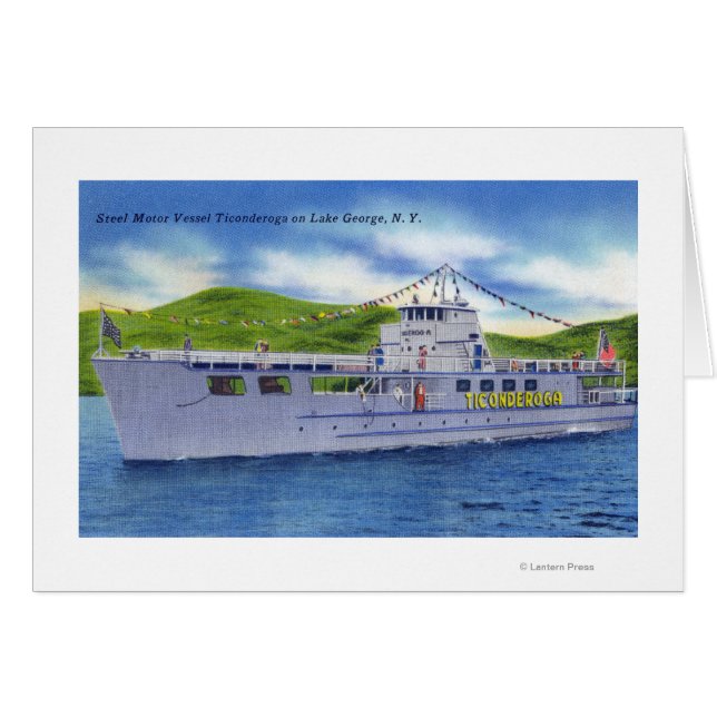 Stahlmotorschiff Ticonabweicha am See (Vorderseite (Horizontal))