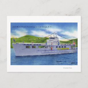 Stahlmotorschiff Ticonabweicha am See Postkarte