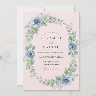 Stahlrosen-Hochzeitskranz Einladung